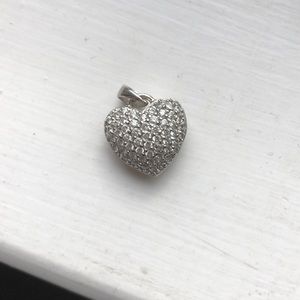 Sterling silver heart charm for necklace
